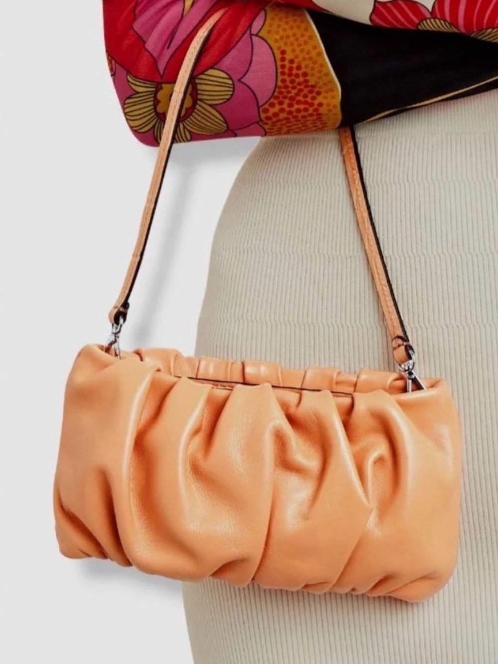 STAUD Bean Convertible Leather Bag in Dawn NWT